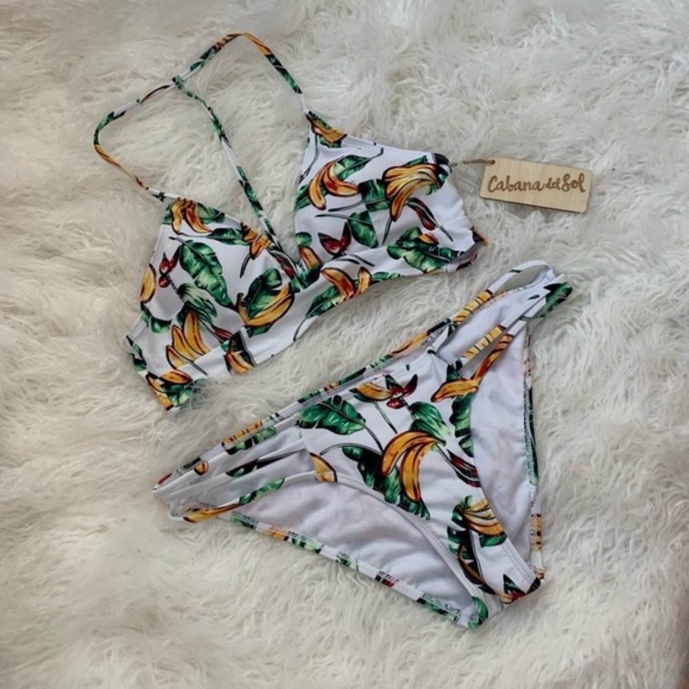 REI Cabana del Sol Banana Print T Back Bikini - Picture 4 of 13